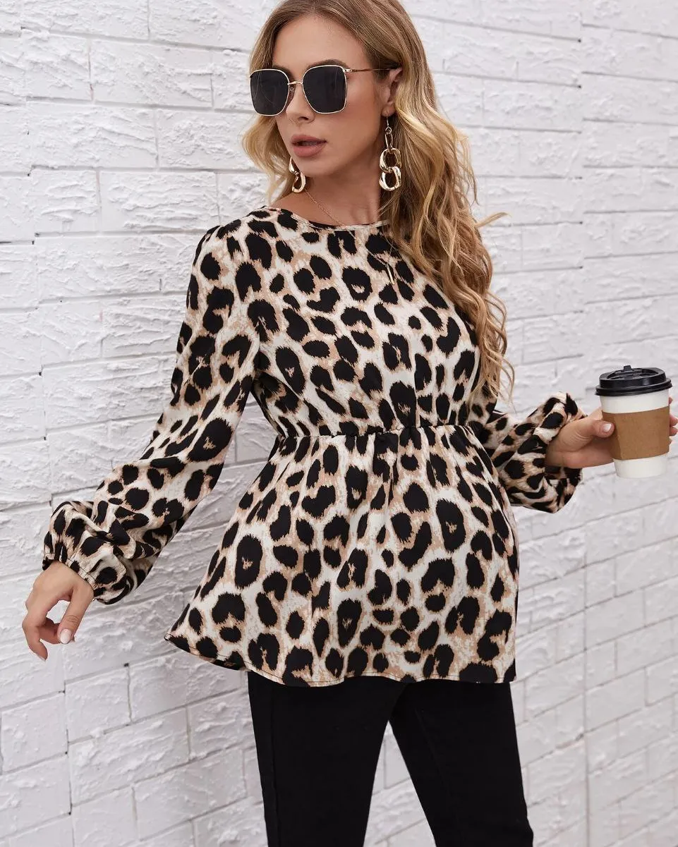 Stylish Leopard Custom Maternity Top